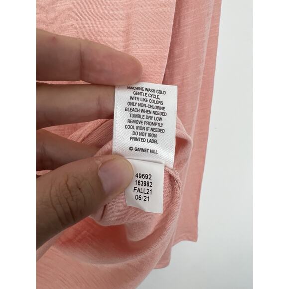 Garnet Hill Women's Small Long Sleeve Crew Neck Top 100% Organic Pima Cotton Tee - Picture 8 of 10